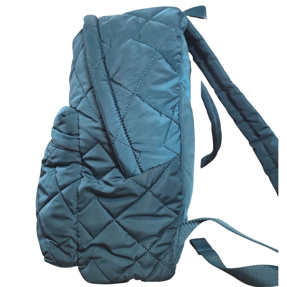Marc Jacobs Crosby Quilted Nylon Backpack Teal Green Zip Pocket Adjustable - Picture 12 of 16